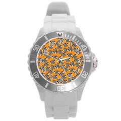 Pattern Halloween  Round Plastic Sport Watch (l) by iCreate