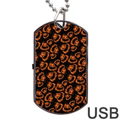 Pattern Halloween Jackolantern Dog Tag Usb Flash (two Sides) by iCreate
