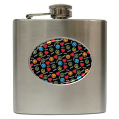Pattern Halloween Peacelovevampires  Icreate Hip Flask (6 Oz) by iCreate