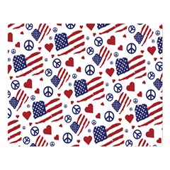 Peace Love America Icreate Double Sided Flano Blanket (large)  by iCreate