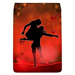 Dancing Couple On Red Background With Flowers And Hearts Flap Covers (l)  by FantasyWorld7