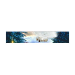 Christmas, Snowman With Santa Claus And Reindeer Flano Scarf (mini) by FantasyWorld7