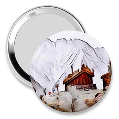 French Coffee Style Abstract Art 3  Handbag Mirrors by NouveauDesign