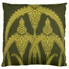 Art Nouveau Green Large Cushion Case (two Sides) by NouveauDesign
