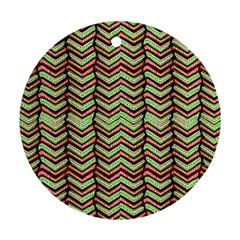 Zig Zag Multicolored Ethnic Pattern Ornament (round) by dflcprintsclothing