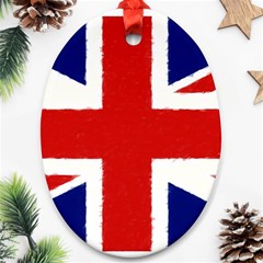 Union Jack Watercolor Drawing Art Oval Ornament (two Sides) by picsaspassion