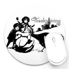 Vintage Thanksgiving Round Mousepads by Valentinaart