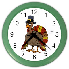 Thanksgiving Turkey  Color Wall Clocks by Valentinaart