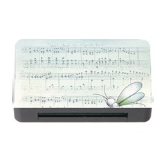 Vintage Blue Music Notes Memory Card Reader With Cf by Celenk