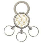 art deco, beautiful,fan pattern, gold,white,vintage,1920 era, elegant,chic,vintage 3-Ring Key Chains Front