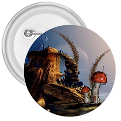 Wonderful Seascape With Mushroom House 3  Buttons by FantasyWorld7