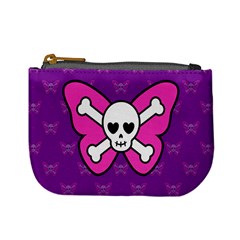 Cute Butterfly Skull Coin Change Purse by Ellador