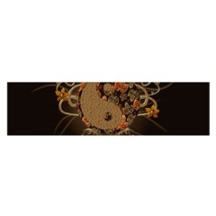The Sign Ying And Yang With Floral Elements Satin Scarf (oblong) by FantasyWorld7