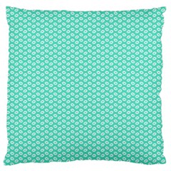 Tiffany Aqua Blue With White Lipstick Kisses Large Cushion Case (two Sides) by PodArtist