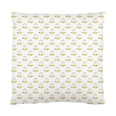 Gold Scales Of Justice On White Repeat Pattern All Over Print Standard Cushion Case (two Sides) by PodArtist