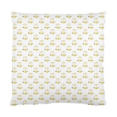 Gold Scales Of Justice On White Repeat Pattern All Over Print Standard Cushion Case (two Sides) by PodArtist