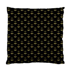 Gold Scales Of Justice On Black Repeat Pattern All Over Print  Standard Cushion Case (two Sides) by PodArtist