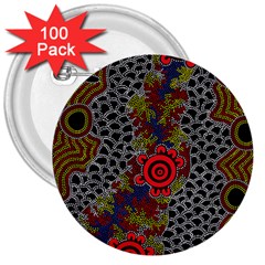 Aboriginal Art - Campsite 3  Buttons (100 Pack)  by hogartharts