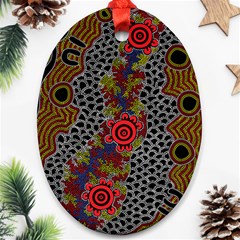 Aboriginal Art - Waterholes Oval Ornament (two Sides) by hogartharts