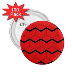 Red Box Pattern 2 25  Buttons (100 Pack)  by berwies