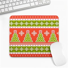 Christmas Tree Ugly Sweater Pattern Large Mousepads by allthingseveryone