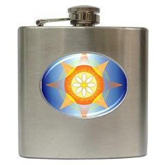 Star Pattern Background Hip Flask (6 Oz) by Celenk