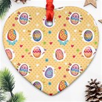 Fun Easter Eggs Heart Ornament (Two Sides) Back