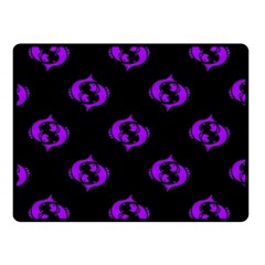 Purple Pisces On Black Background Double Sided Fleece Blanket (small)  by allthingseveryone
