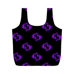 Purple Pisces On Black Background Full Print Recycle Bags (m)  by allthingseveryone