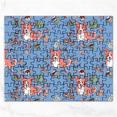 Dog Corgi Pattern Rectangular Jigsaw Puzzl by Celenk