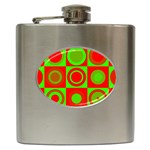 Redg Reen Christmas Background Hip Flask (6 oz) Front