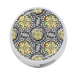 Beveled Geometric Pattern 4-Port USB Hub (Two Sides)  Back