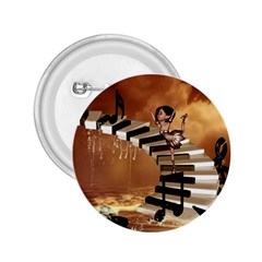 Cute Little Girl Dancing On A Piano 2 25  Buttons by FantasyWorld7