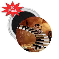Cute Little Girl Dancing On A Piano 2 25  Magnets (10 Pack)  by FantasyWorld7