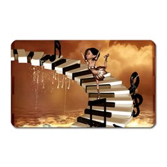 Cute Little Girl Dancing On A Piano Magnet (rectangular) by FantasyWorld7