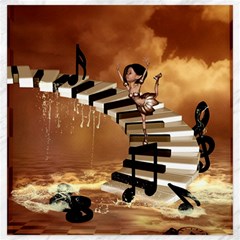 Cute Little Girl Dancing On A Piano Canvas 20  X 20   by FantasyWorld7