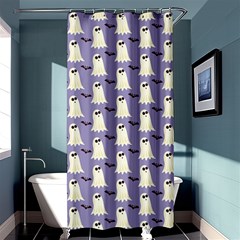 Bat And Ghost Halloween Lilac Paper Pattern Shower Curtain 36  X 72  (stall)  by Celenk