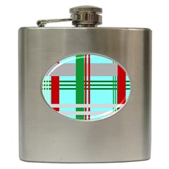 Christmas Plaid Backgrounds Plaid Hip Flask (6 Oz) by Celenk