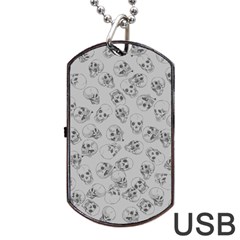 A Lot Of Skulls Grey Dog Tag Usb Flash (one Side) by jumpercat