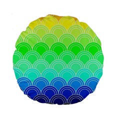 Art Deco Rain Bow Standard 15  Premium Round Cushions by NouveauDesign