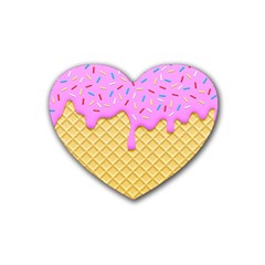 Strawberry Ice Cream Heart Coaster (4 Pack)  by jumpercat
