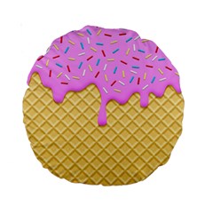 Strawberry Ice Cream Standard 15  Premium Round Cushions by jumpercat