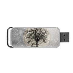 Snow Snowfall New Year S Day Portable Usb Flash (one Side) by BangZart
