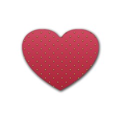 Strawberry Pattern Rubber Coaster (heart)  by jumpercat