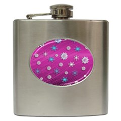 Snowflakes 3d Random Overlay Hip Flask (6 Oz) by BangZart