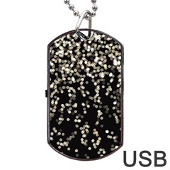 Christmas Bokeh Lights Background Dog Tag Usb Flash (two Sides) by BangZart