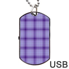 Purple Plaid Original Traditional Dog Tag Usb Flash (one Side) by BangZart