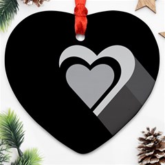 Heart Love Black And White Symbol Ornament (heart) by Celenk