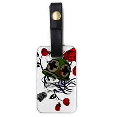 Skull Skeleton Dead Death Face Luggage Tags (one Side)  by Celenk