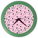 Love Hearth Pink Pattern Color Wall Clocks Front